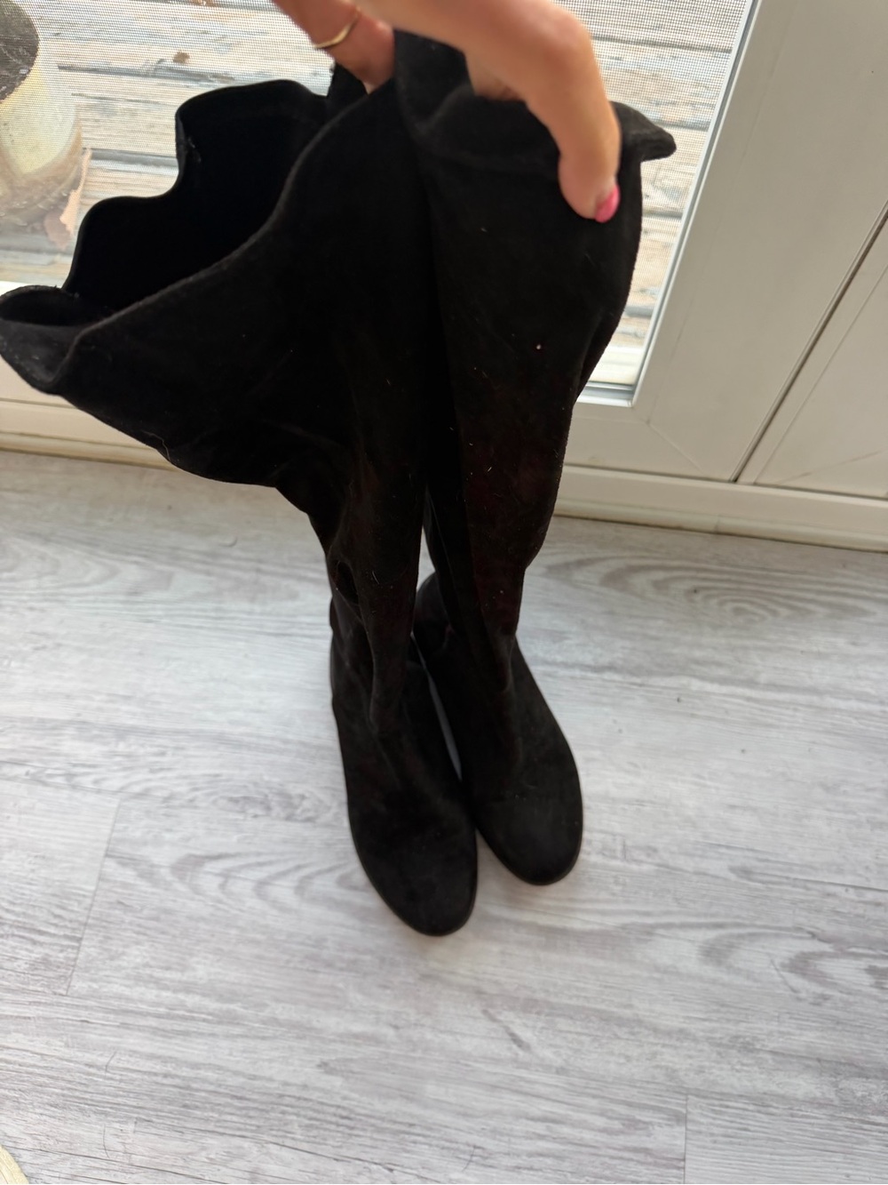 Women's Black Over-The-Knee Suede Boots